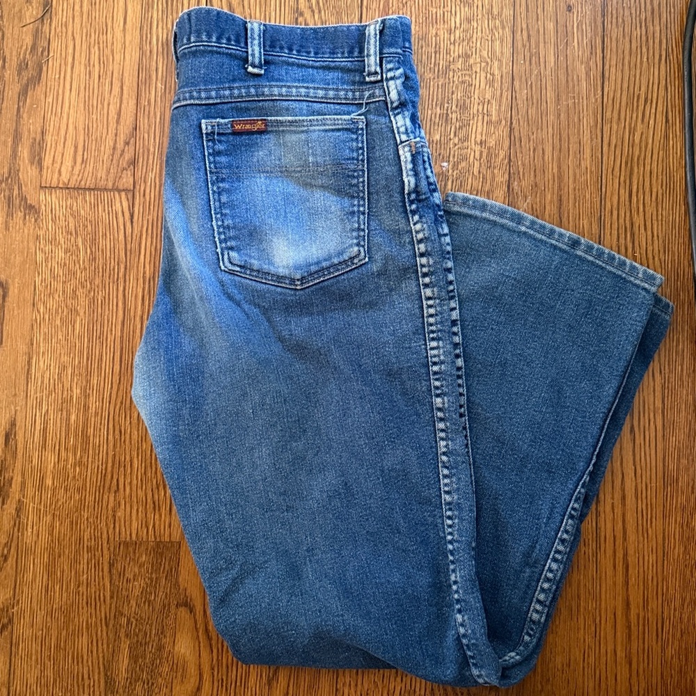 Vintage 70’s/80’s Wrangler Men's Deep Blue Straight Jeans